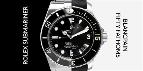 blancpain fifty fathoms vs rolex submariner|rolex 50 fathoms review.